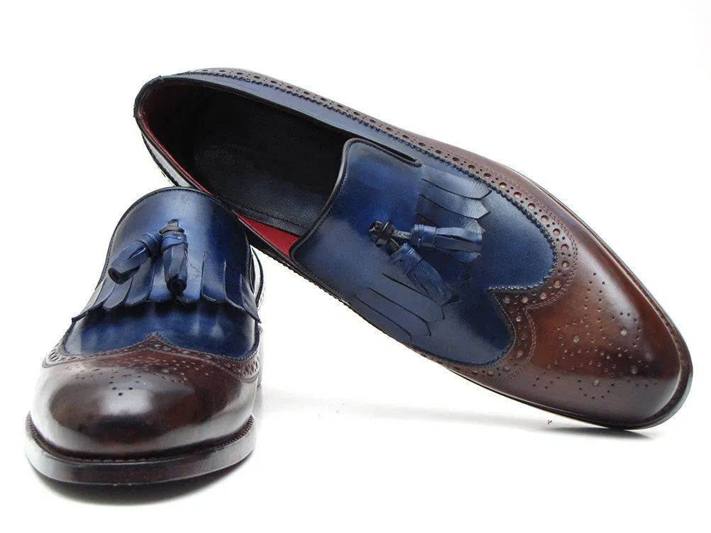 Paul Parkman Dark Brown & Navy KilTie Tassel Loafer