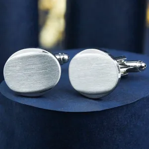 Peluche Simpilicity at it best Silver Matt Cufflinks