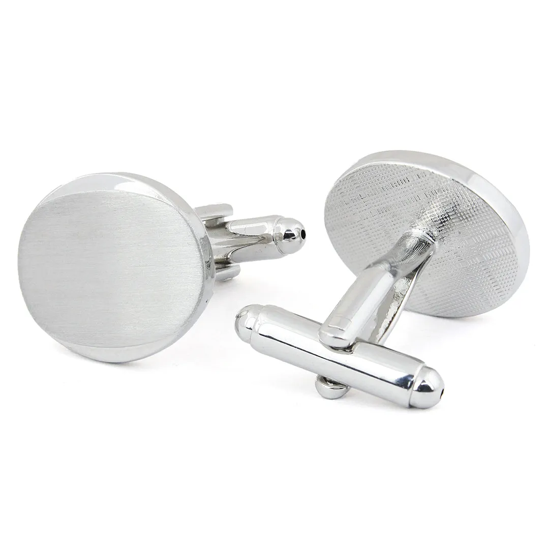 Peluche Simpilicity at it best Silver Matt Cufflinks