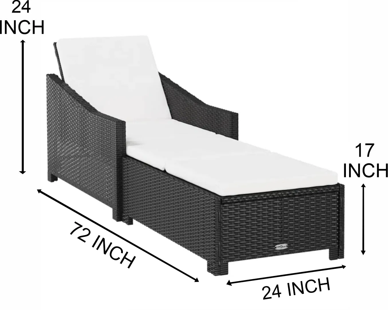 Rafin Outdoor Swimming Poolside Lounger (Black)