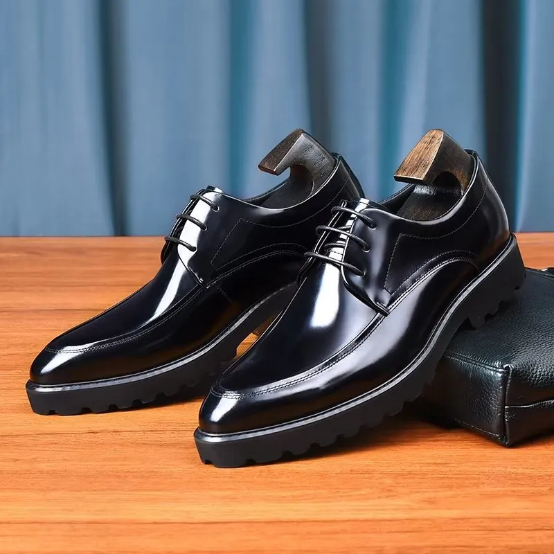 Refined Leather Lace-Up Derbies