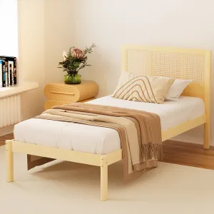 Rita Rattan Single Wooden Bed Frame Pine