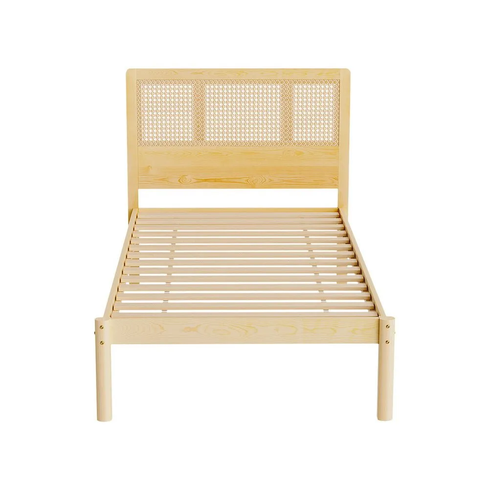 Rita Rattan Single Wooden Bed Frame Pine