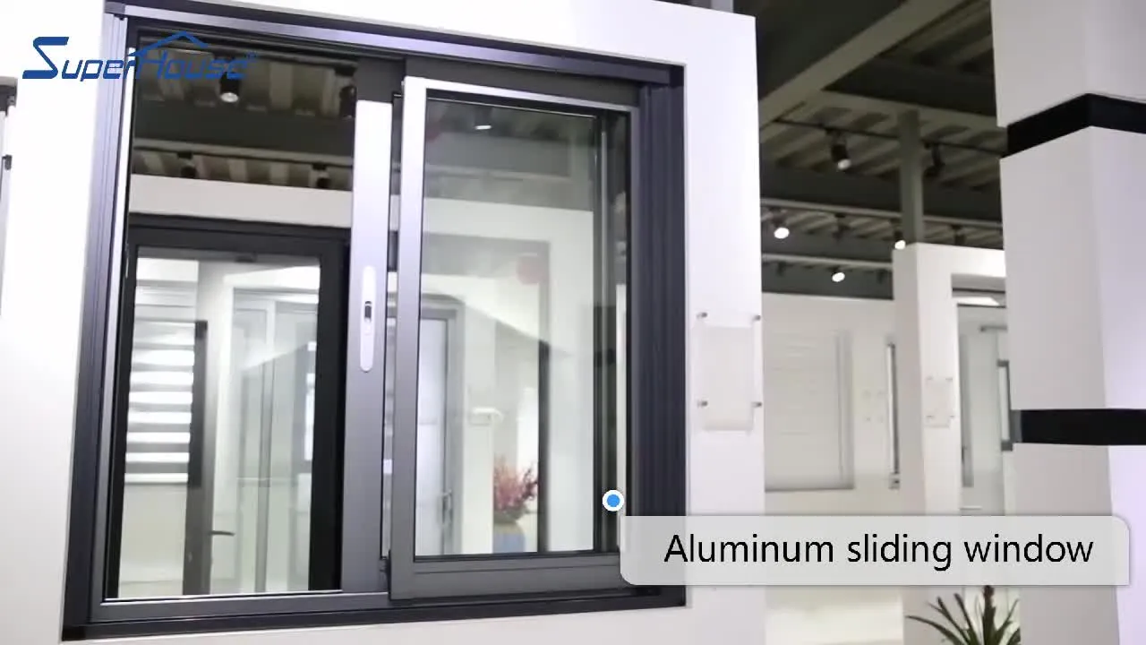 Superwu Aluminum single hung windows double glazed dust proof window with flyscreen