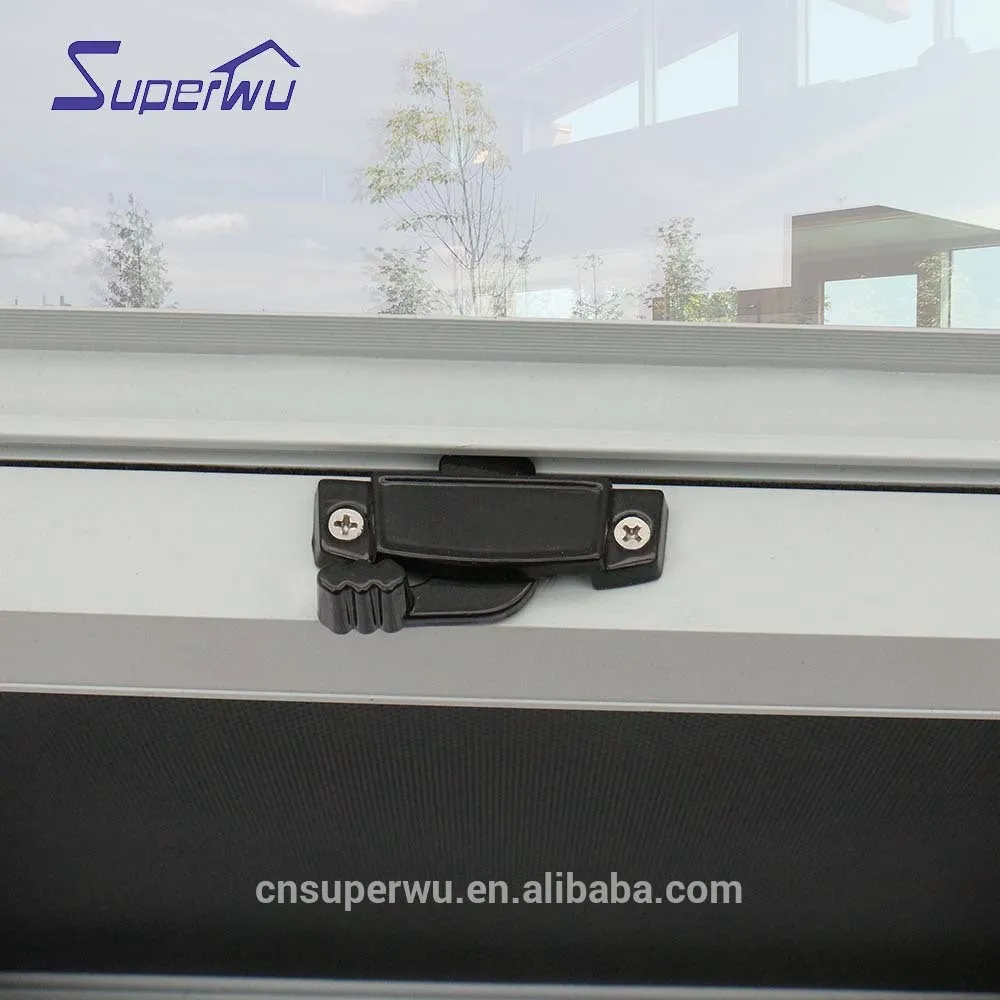 Superwu Aluminum single hung windows double glazed dust proof window with flyscreen