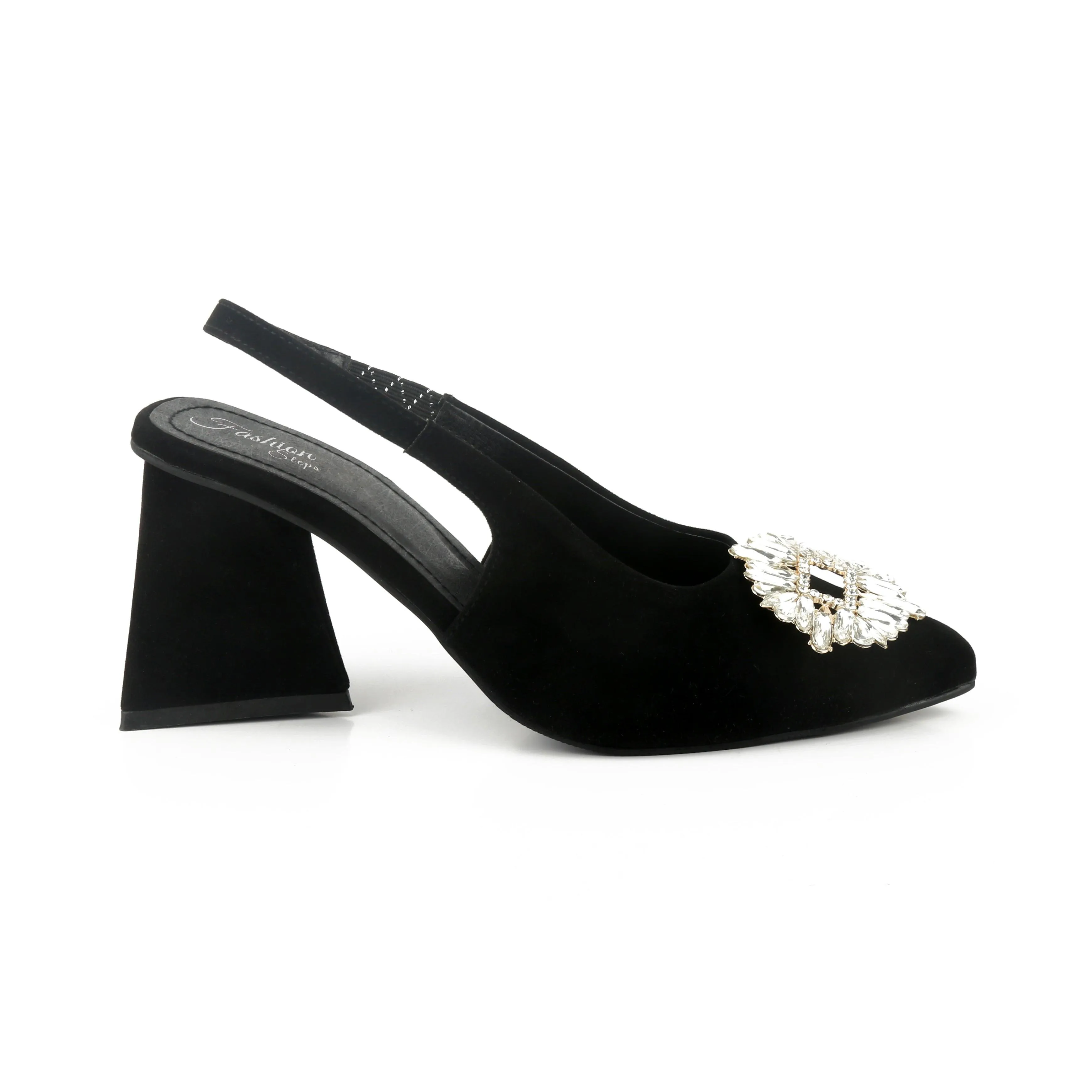 Triangle Zara Heels - (Black)