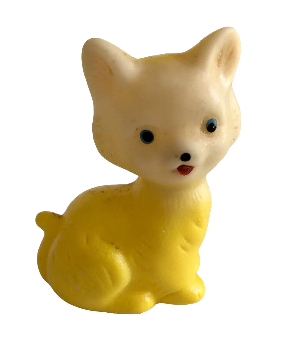 Vintage Kitten Rubber Kitty Cat Squeaker Toy Sun Rubber Co Made in Taiwan