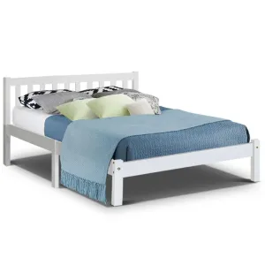 Whitehaven Wooden Double Bed Frame White