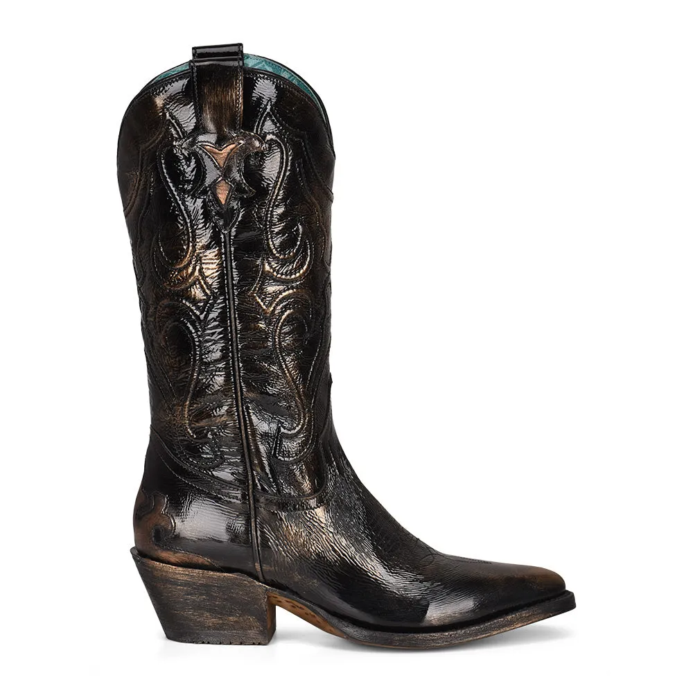 Women's Black Bronze Cowgirl Boots