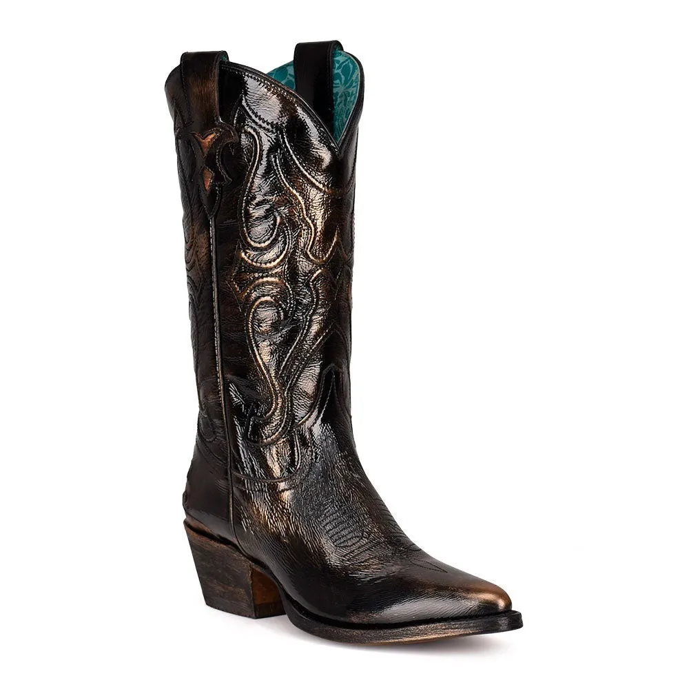 Women's Black Bronze Cowgirl Boots