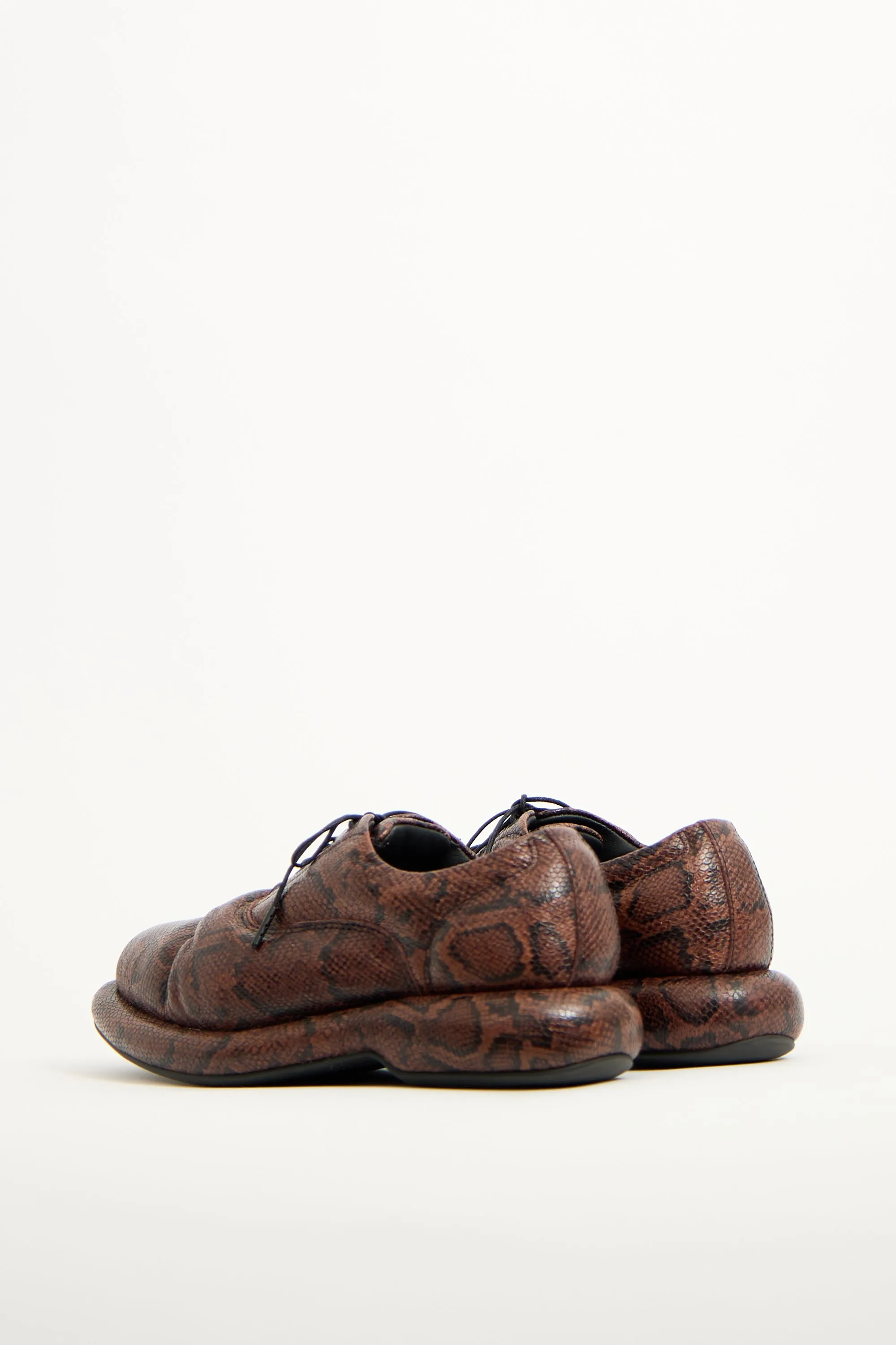X Clarks Brown & Black Textured Oxford