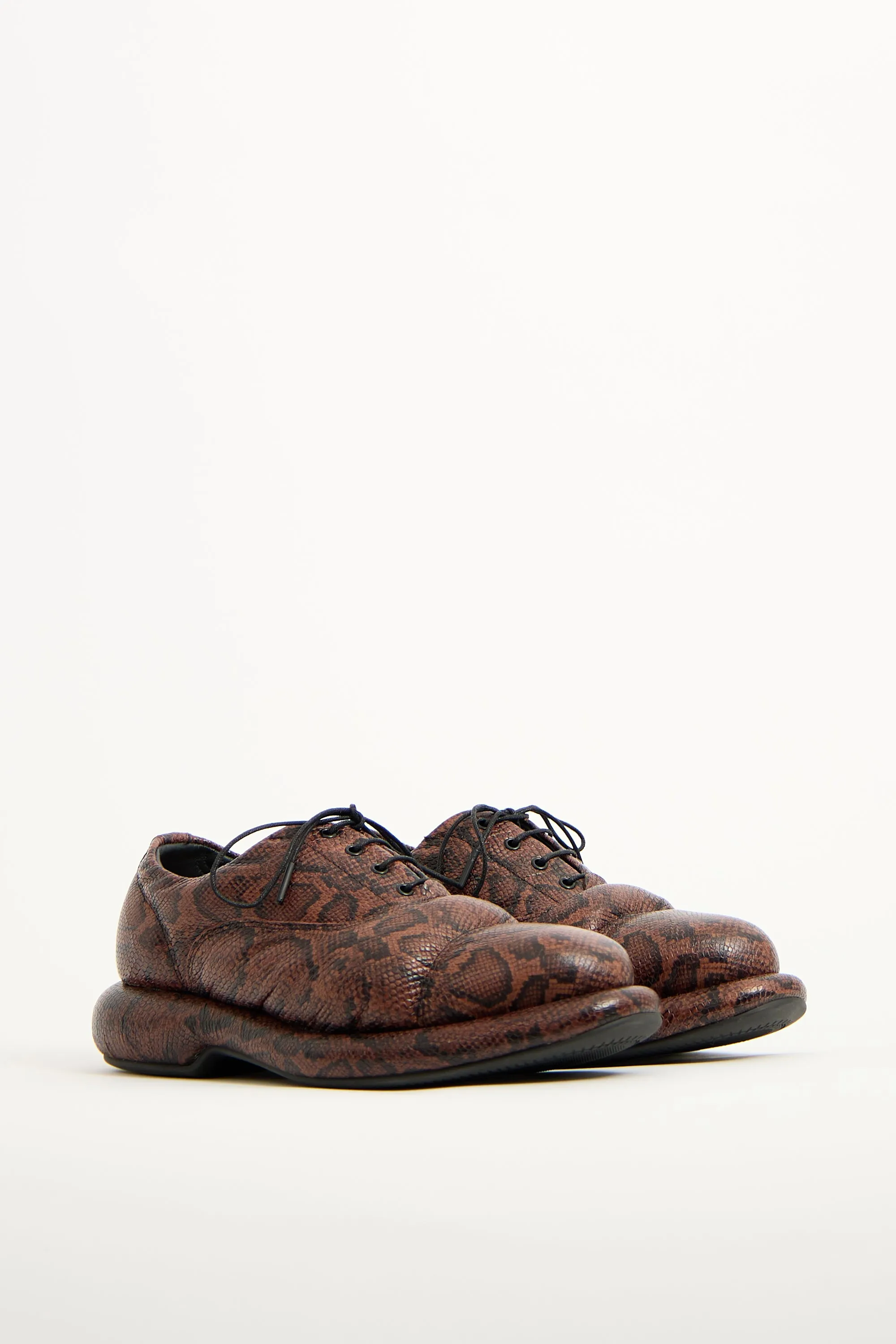 X Clarks Brown & Black Textured Oxford